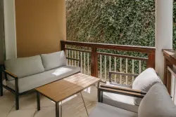 Teraszos ülőhely, **Hotel Albizia** ****, Jennersdorf, Ausztria
