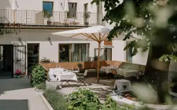 Taras zewnętrzny, Boutiquehotel Zum Goldenen Hirschen, Gmunden, Austria