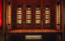 Interiér sauny, Hotel ARCHE Fabryka Samolotów ****, Mielno, Polsko