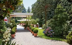 Taras z kwiatami, Hotel Juliane ****, Meran, Włochy