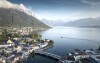 Folyó híddal, Boutiquehotel Zum Goldenen Hirschen, Gmunden, Ausztria